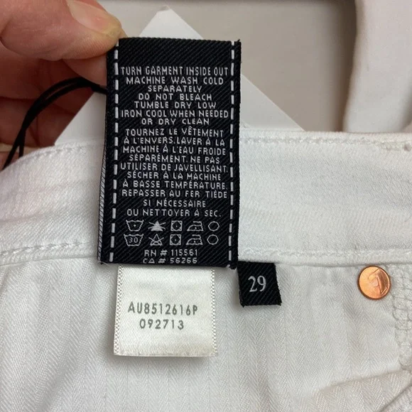 Seven for all mankind kick flare high waist white pink stripe 29 - Picture 13 of 13